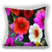 将图片加载到图库查看器，Bright Red Flower Cushion Cover Home Fashion Decoration Red Orange Pink Poppy Flowers Decorative Throw Pillow Cover Case Cushion Home Living Room Pillow Case Super Soft Short Plush Cushion Cover 45x45CM
