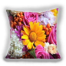 将图片加载到图库查看器，Bright Red Flower Cushion Cover Home Fashion Decoration Red Orange Pink Poppy Flowers Decorative Throw Pillow Cover Case Cushion Home Living Room Pillow Case Super Soft Short Plush Cushion Cover 45x45CM

