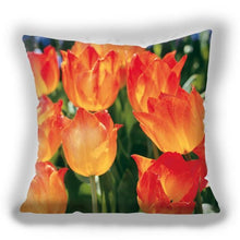 将图片加载到图库查看器，Bright Red Flower Cushion Cover Home Fashion Decoration Red Orange Pink Poppy Flowers Decorative Throw Pillow Cover Case Cushion Home Living Room Pillow Case Super Soft Short Plush Cushion Cover 45x45CM
