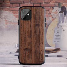 Load image into Gallery viewer, Brown Simple Easy Grip Wooden Design Slim Case for iPhone 11 14 12 13 Pro XS Max x XR mini SE2 SE 7 6 8 6s Plus Cover Wood Bamboo Pattern Leather Vintage Case
