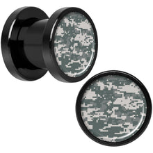 将图片加载到图库查看器，Digital Camo Print Black Anodized Screw Fit Plug Set 0G
