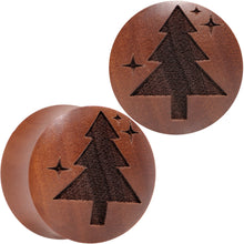 将图片加载到图库查看器，Organic Sawo Wood Christmas Tree Saddle Plug Set Sizes 8mm to 25mm
