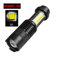 Load image into Gallery viewer, Built in battery XP-G Q5 Zoom Focus Mini led Flashlight Torch Lamp Lantern 2000 Lumen Adjustable Penlight Waterproof T6 light  Focus IP65 Water-Resistant Portable for Indoor and Outdoor Camping Hiking
