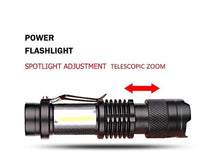 Load image into Gallery viewer, Built in battery XP-G Q5 Zoom Focus Mini led Flashlight Torch Lamp Lantern 2000 Lumen Adjustable Penlight Waterproof T6 light  Focus IP65 Water-Resistant Portable for Indoor and Outdoor Camping Hiking
