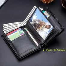 Load image into Gallery viewer, Bullcaptain Large Capacity Genuine Leather Bifold Wallet/Credit Card Holder
