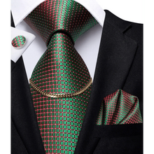将图片加载到图库查看器，Business Black Silk Necktie Chain Classic Tie Square Handkerchief Elegant Cufflink Wedding Formal Neckties For Men
