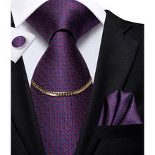 将图片加载到图库查看器，Business Black Silk Necktie Chain Classic Tie Square Handkerchief Elegant Cufflink Wedding Formal Neckties For Men
