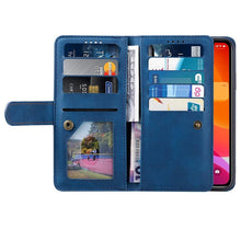 Load image into Gallery viewer, Business Blue New Cards Flip Leather Case For iPhone 14 13 12 11 Pro Max 10 X 6 6s 7 8 Plus XR XS Max Multifunctional Wallet Phone Case  Multi-Card Wallet Leather iphone Case
