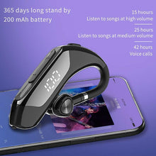 Load image into Gallery viewer, Business Bluetooth 5.0 Wireless Single-Ear Headset LED Power Display Ultra-Long Standby Earbud Headphones Wireless Black Earphone Bluetooth Noise Isolating Wireless Earbuds With Microphones Clear Calls Painless Wearing
