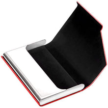 Load image into Gallery viewer, Business Name Card Holder Luxury PU Leather and Stainless Steel Multi Card Case
