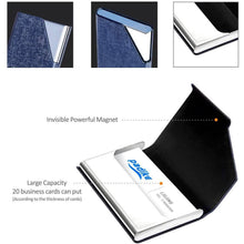 Load image into Gallery viewer, Business Name Card Holder Luxury PU Leather and Stainless Steel Multi Card Case
