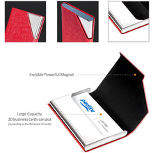 Load image into Gallery viewer, Business Name Card Holder Luxury PU Leather and Stainless Steel Multi Card Case
