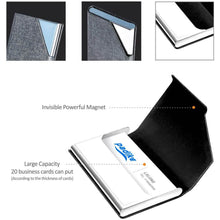 Load image into Gallery viewer, Business Name Card Holder Luxury PU Leather and Stainless Steel Multi Card Case
