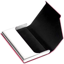 Load image into Gallery viewer, Business Name Card Holder Luxury PU Leather and Stainless Steel Multi Card Case
