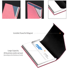 Load image into Gallery viewer, Business Name Card Holder Luxury PU Leather and Stainless Steel Multi Card Case
