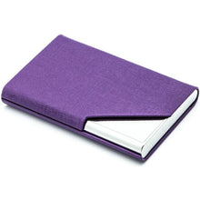 Load image into Gallery viewer, Business Name Card Holder Luxury PU Leather and Stainless Steel Multi Card Case
