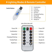 将图片加载到图库查看器，Butterfly Curtain String Lights USB Powered with 8 Modes 96 LED Remote Control
