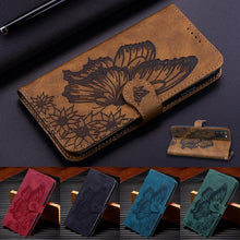 Load image into Gallery viewer, Butterfly Leather Flip Cover For Xiaomi Mi11 Redmi Note 9T 9 9A 9S 8 Pro 8A POCO X3 NFC M3 F3 10 Pro Lite Phone Wallet Book Case Retro Leather Flip Magnetic Mobile Phone Case
