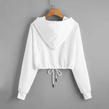 将图片加载到图库查看器，Butterfly Print Drawstring Hem Hoodie
