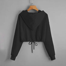 将图片加载到图库查看器，Butterfly Print Drawstring Hem Hoodie
