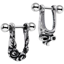 Load image into Gallery viewer, 16G 3/8 Steel Beautiful Bow Flower Helix Cartilage Earring Set
