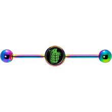 将图片加载到图库查看器，14G Green Grenade Rainbow Industrial Barbell 37mm
