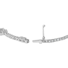 Load image into Gallery viewer, 14K White Gold 1 1/2 Cttw Diamond Heart Station Strand Bracelet (H-I Color, I1-I2 Clarity) - 7.5 Inches
