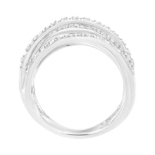Load image into Gallery viewer, .925 Sterling Silver 1/4 Cttw Prong Set Round-Cut Diamond Bypass Ring (I-J Color, I1-I2 Clarity) - Size 7

