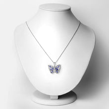 Load image into Gallery viewer, 1.75 Carat Genuine Tanzanite and White Zircon .925 Sterling Silver Pendant
