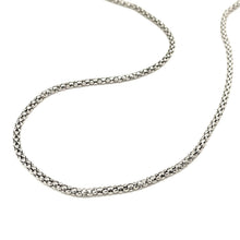 将图片加载到图库查看器，Rhodium Plated 2.5mm Sterling Silver Popcorn Style Chain
