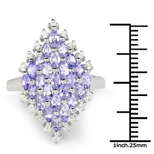 Load image into Gallery viewer, 2.40 Carat Genuine Tanzanite and White Topaz .925 Sterling Silver Ring
