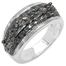 Load image into Gallery viewer, 0.27 Carat Genuine Blue Diamond .925 Sterling Silver Ring
