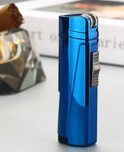 将图片加载到图库查看器，NEW Modern Luxury Grinding Wheel Three Torch Turbo Lighters For Cigarettes Accessories Cigar Smoking Lighters New Metal Design
