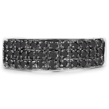 Load image into Gallery viewer, 0.35 Carat Genuine Black Diamond .925 Sterling Silver Ring
