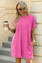 Load image into Gallery viewer, Short Sleeve Mini Dress with Pockets Casual &amp; Stylish Everyday Wear
