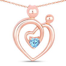 Load image into Gallery viewer, 0.28 Carat Genuine Swiss Blue Topaz .925 Sterling Silver Pendant

