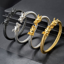 Load image into Gallery viewer, Double Dragon Copper Bracelet – Rock &amp; Hip-Hop Style, Unisex
