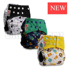 将图片加载到图库查看器，Modern Luxury Printed Washable Real Cloth Pocket Nappy,3 nappies/diapers Set For Girls and Boys Baby In Elegant Style
