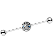 Load image into Gallery viewer, 14G Black White Leopard Eyes Industrial Barbell 37mm
