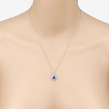 Load image into Gallery viewer, 1.71 Carat Genuine Tanzanite and White Diamond 14K White Gold Pendant
