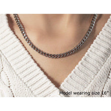 将图片加载到图库查看器，5.5mm 14k White Gold Miami Cuban Semi Solid Chain

