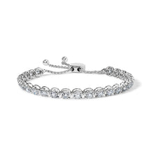 Load image into Gallery viewer, 14K White Gold 6.00 Cttw Diamond 4â€-10â€ Adjustable Bolo Tennis Bracelet (I-J Color, I1-I2 Clarity)
