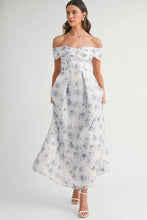 Load image into Gallery viewer, Floral Printed Off Shoulder Maxi Dress – Chic Off Shoulder Maxi Dress, Vibrant Floral Print, Beach Vacation Dress, Casual Summer Maxi Dress
