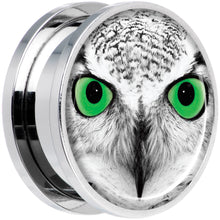 将图片加载到图库查看器，Black White Owl Steel Screw Fit Plug Set 20mm
