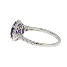 Load image into Gallery viewer, 2.07ct Amethyst Diamond Ring 14KT White Gold
