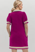 Load image into Gallery viewer, Trendy Contrast Short Sleeve Mini Dress Soft &amp; Comfortable Casual Dress for Women
