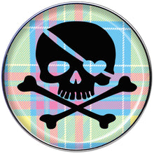 Load image into Gallery viewer, 16G 1/4 Pink Green Plaid Heart Skull Tragus Cartilage Earring
