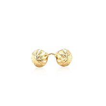 Load image into Gallery viewer, 14k Yellow Gold Textured Flat Style Stud Earrings
