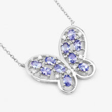 Load image into Gallery viewer, 1.86 Carat Genuine Tanzanite and White Zircon .925 Sterling Silver Necklace
