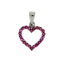将图片加载到图库查看器，.37ct Ruby Heart Love Pendant 10KT White Gold
